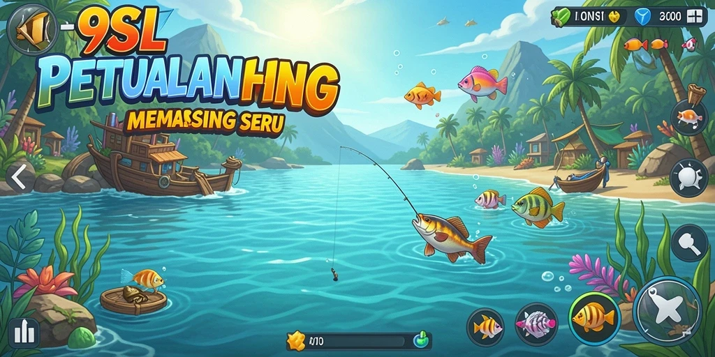 Gameplay memancing seru di 9SL dengan ikan yang beragam.