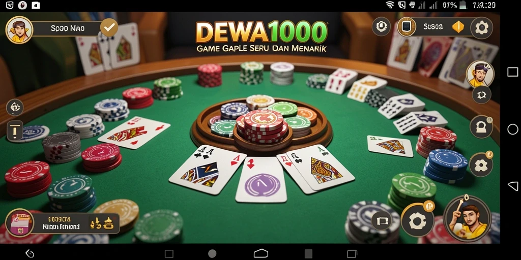 Tampilan menarik gameplay Gaple di DEWA1000.