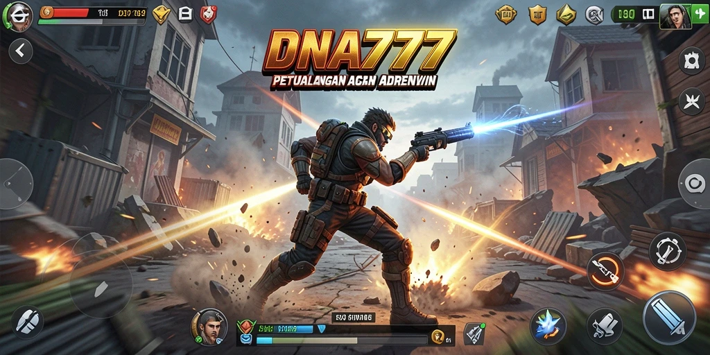 Tampilan aksi seru dalam gameplay DNA777 dengan pertarungan menegangkan.
