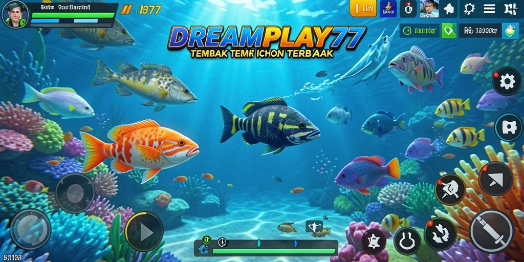 Gameplay seru menembak ikan di lautan yang indah.