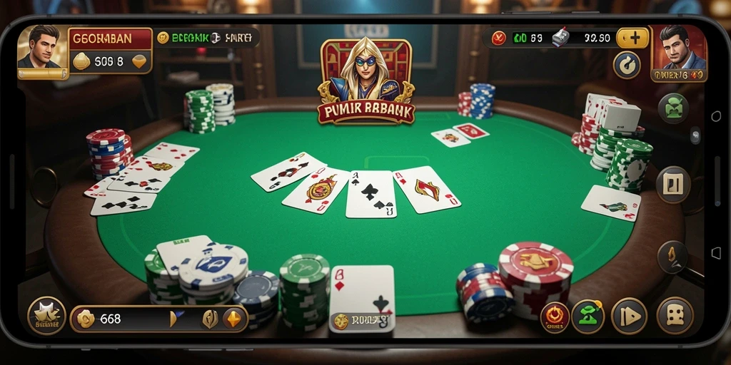 Screenshot menunjukkan saat mendebarkan permainan Poker di G668.