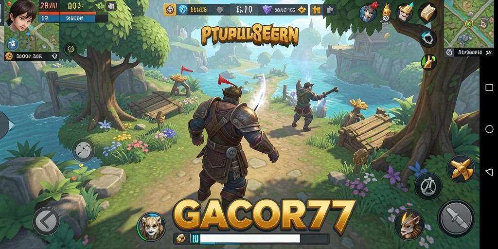 Screenshot gameplay GACOR77 menampilkan dunia Open World yang luas dan detail.