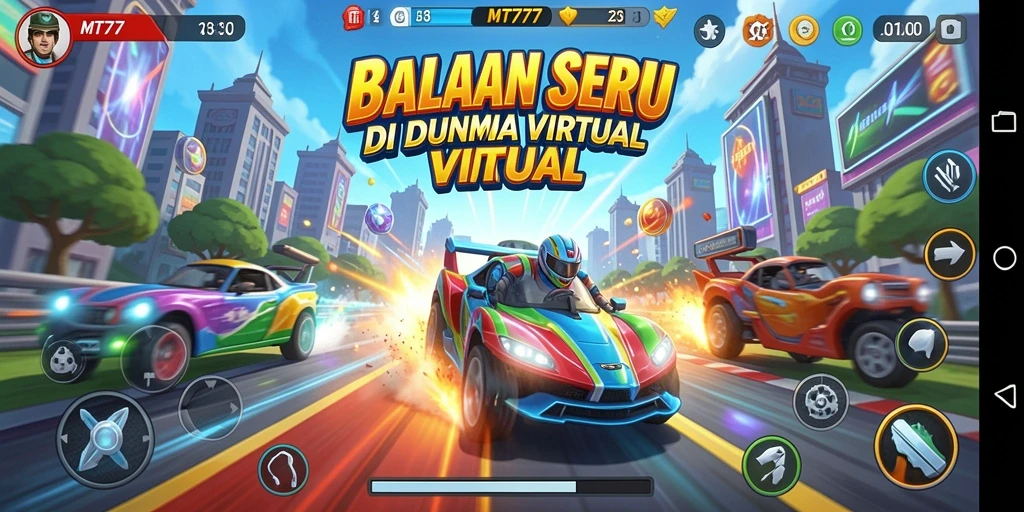 Tampilan gameplay balapan yang mendebarkan di MT777.