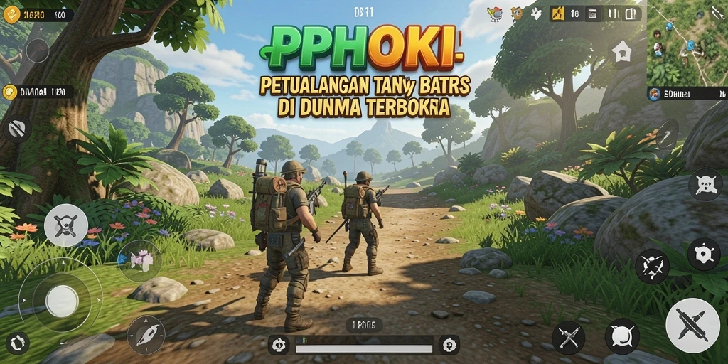 Tampilan gameplay PPHOKI yang menakjubkan di dunia terbuka.