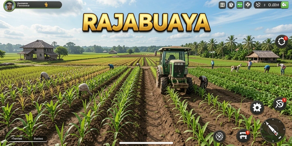 Gameplay seru di RAJABUAYA, kelola pertanian Anda dengan bijak.