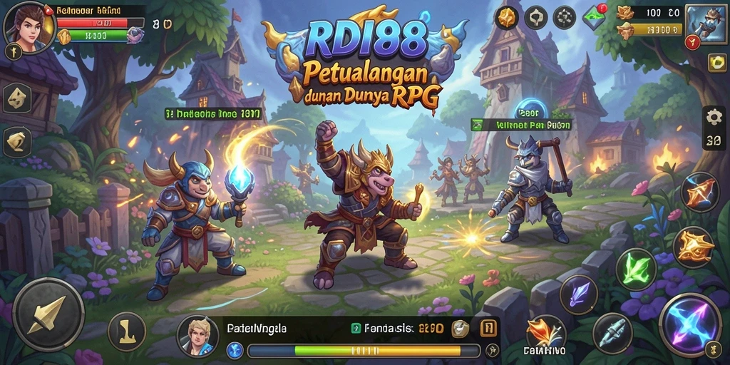 Screenshot gameplay RDI88 menampilkan pertarungan epik dalam dunia RPG.