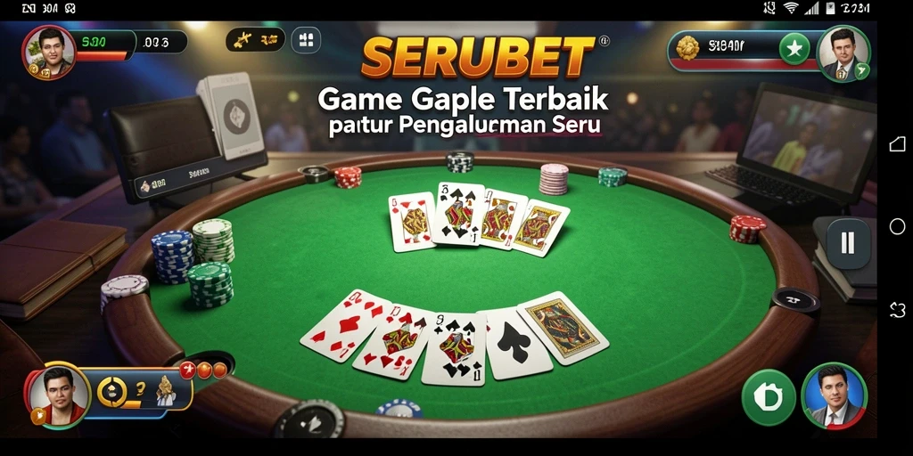 Gameplay SERUBET yang seru dan interaktif saat bermain Gaple.