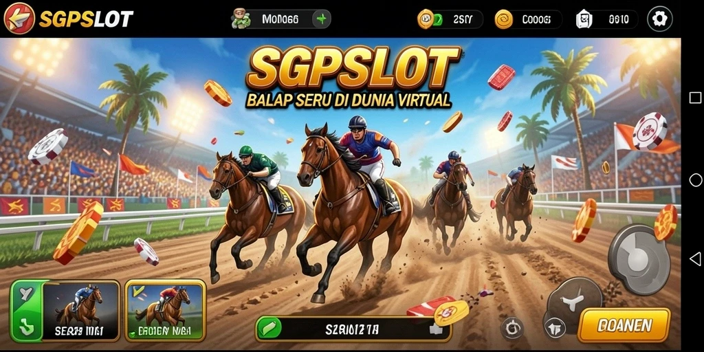 Screenshot gameplay SGPSLOT menunjukkan aksi balapan yang mendebarkan.
